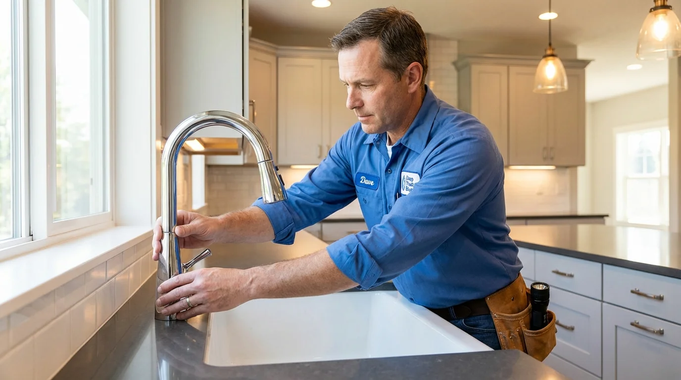 Kitchen faucet installation by Johns Plumbing LLC in Woodsfield